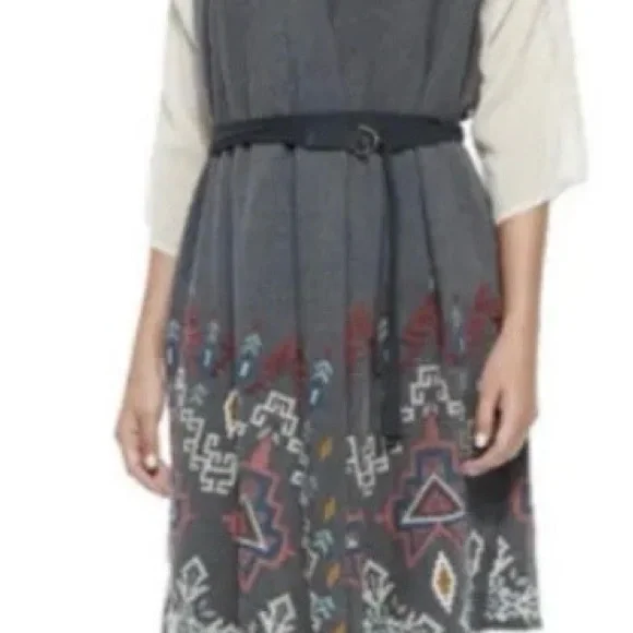 Johnny Was Black with Multicolor Embroidery Duster Vest - Picture 2 of 2